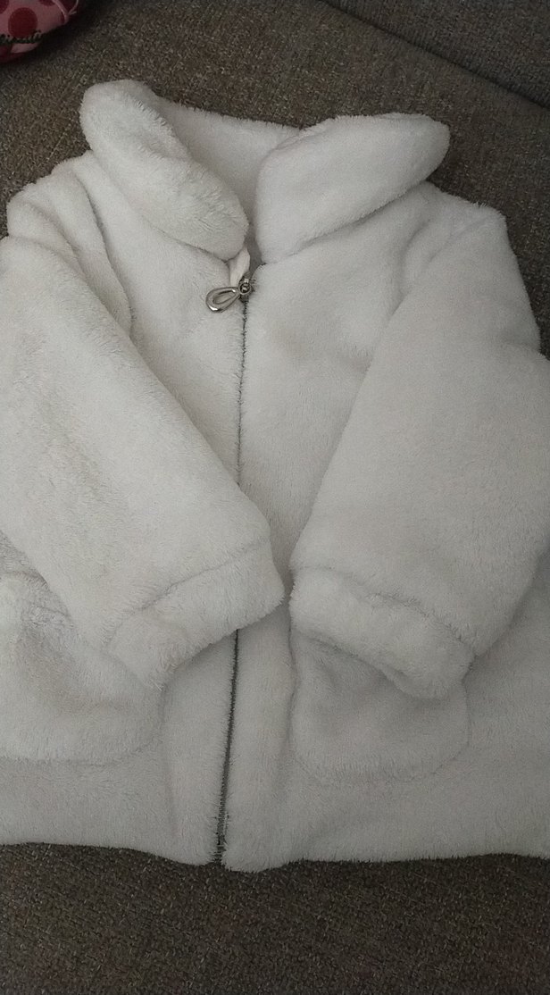 kız Bebek Beyaz Kürk Detaylı Mont - Görsel 4