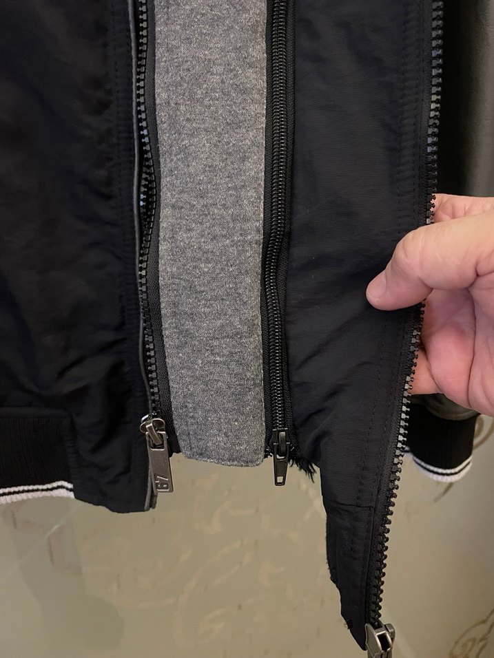 Amerikadan Alınma Siyah Gri Kapüşonlu Spor KOLEJ Mont - Görsel 5