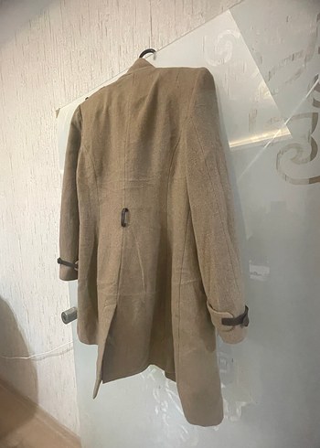 Düğmeli Kahverengi KAŞE  Kadın Kaban - Görsel 5