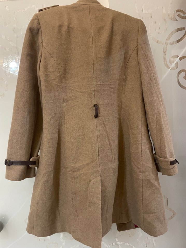 Düğmeli Kahverengi KAŞE  Kadın Kaban - Görsel 4