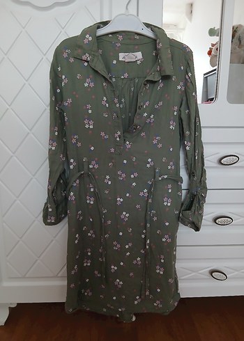 Kadın Haki Desenli Düğmeli Hamile Tunik - Görsel 2