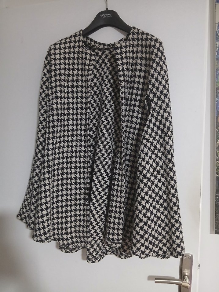 yarasa kol kareli yelek - Görsel 3