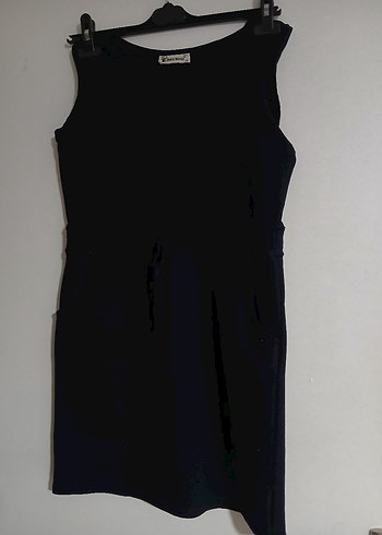 Siyah Kolsuz midi elbise 40 beden - Görsel 3
