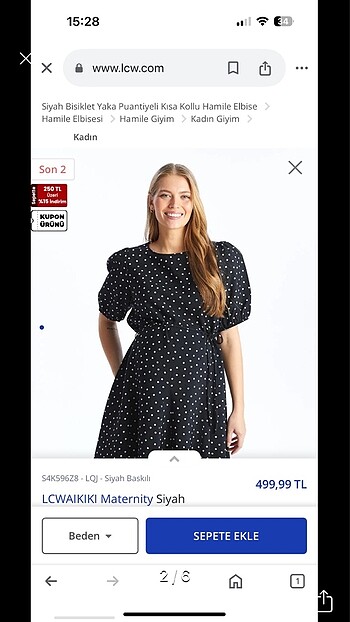 LC Waikiki LC WAİKİKİ Maternity Puantiyeli Elbise