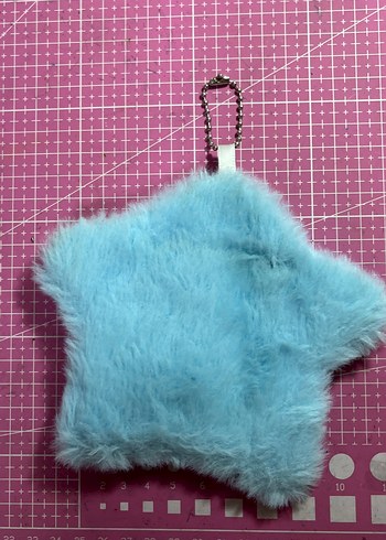 Mavi Yıldız Desenli Peluş Anahtarlık Çerçeve