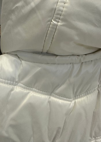 Beyaz Kürklü Kadın Şişme Yelek - Görsel 5