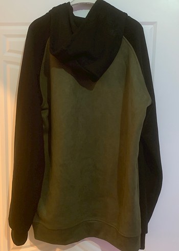 Erkek-kadın Haki Süet Kapüşonlu Sweatshirt - Görsel 3