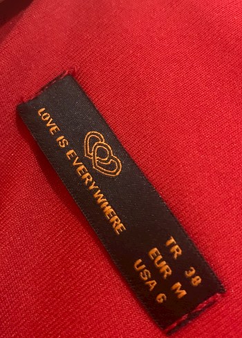 Kırmızı Uzun V Yaka Abiye Elbise - Görsel 2