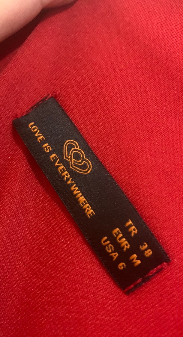 Kırmızı Uzun V Yaka Abiye Elbise - Görsel 2