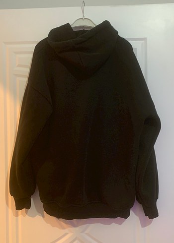 Siyah Kapüşonlu Oversize Sweatshirt - Görsel 3
