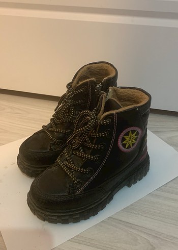 Kızlar için Kahverengi Nakışlı Kürklü Goth Botlar - Görsel 2