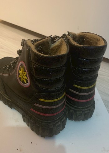 Kızlar için Kahverengi Nakışlı Kürklü Goth Botlar - Görsel 5