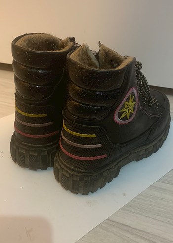 Kızlar için Kahverengi Nakışlı Kürklü Goth Botlar - Görsel 4