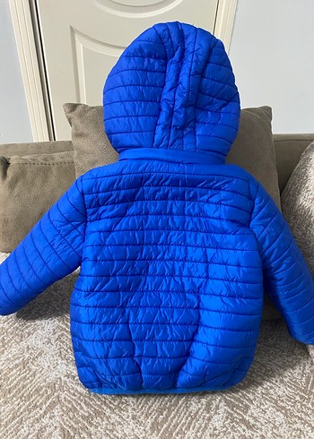 Parlak Mavi Kapüşonlu Erkek Çocuk Mont - Görsel 5