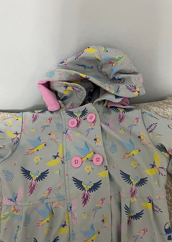 Kız Çocuk Kapüşonlu Desenli Yağmurluk - Görsel 5