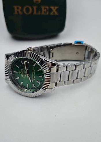 Rolex Erkek Klasik Yeşil Saat - Görsel 5