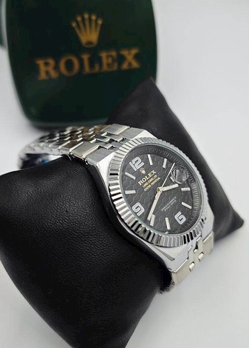 Rolex Siyah Kadranlı Modern Klasik Erkek Saati - Görsel 3