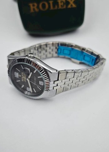 Rolex Siyah Kadranlı Modern Klasik Erkek Saati - Görsel 5