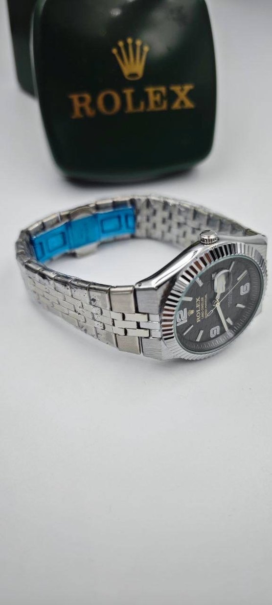 Rolex Siyah Kadranlı Modern Klasik Erkek Saati - Görsel 4