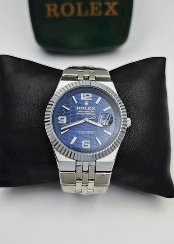 Rolex Mavi Kadranlı Klasik Erkek Saati - Görsel 2