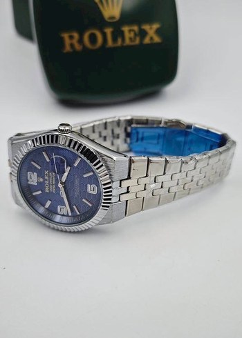 Rolex Mavi Kadranlı Klasik Erkek Saati - Görsel 5