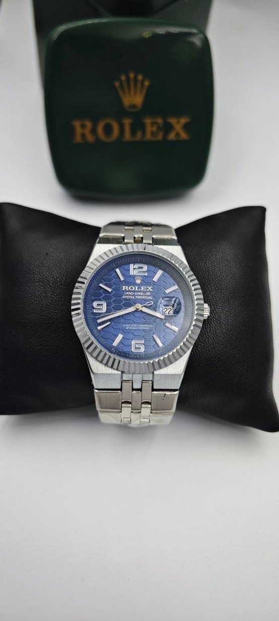 Rolex Mavi Kadranlı Klasik Erkek Saati - Görsel 2