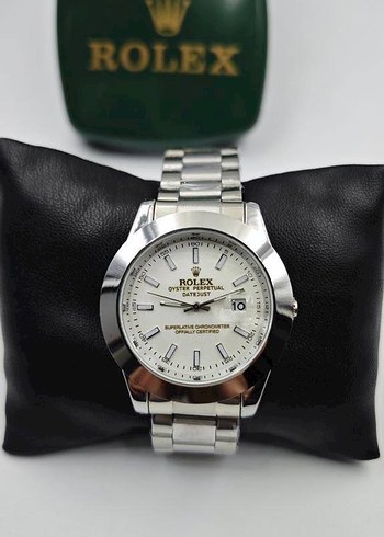 Rolex Erkek Klasik Beyaz Kol Saati - Görsel 2