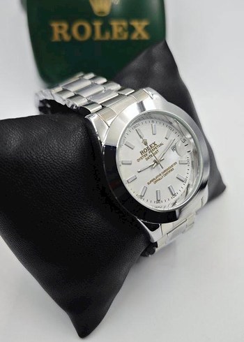 Rolex Erkek Klasik Beyaz Kol Saati - Görsel 3