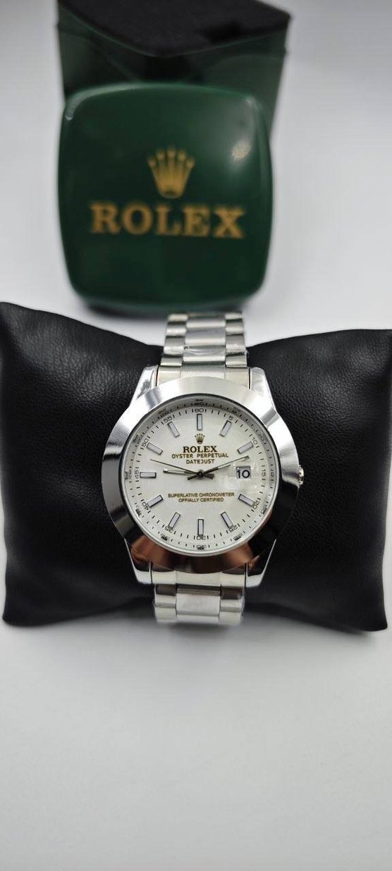 Rolex Erkek Klasik Beyaz Kol Saati - Görsel 2