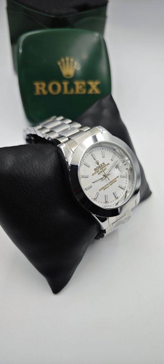 Rolex Erkek Klasik Beyaz Kol Saati - Görsel 3