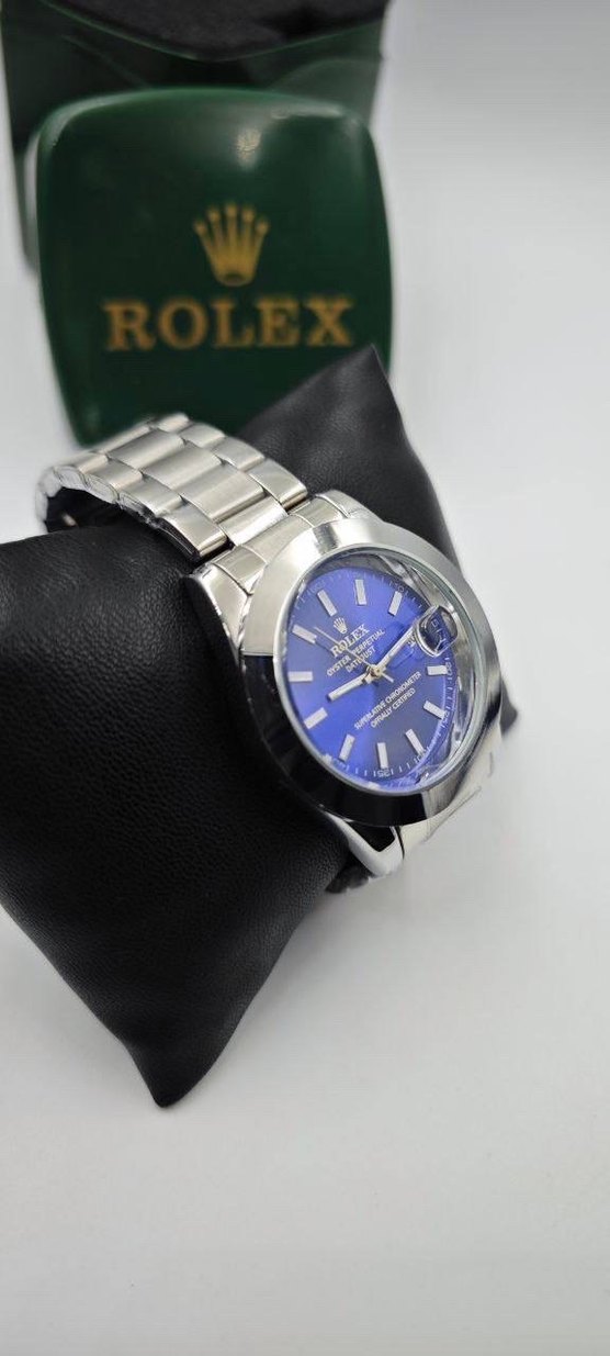 Rolex Erkek Klasik Mavi Kol Saati - Görsel 3