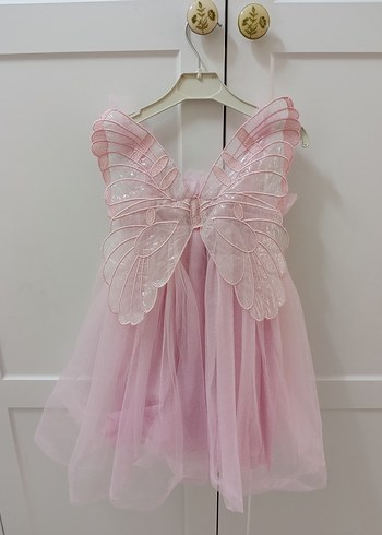 Diğer Kız Çocuk Pembe Fırfırlı Askısız Elbise
