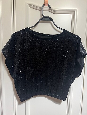 Koton Siyah-Metalik Crop