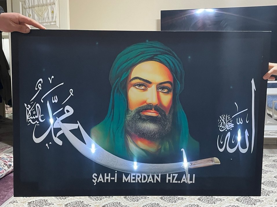 Turkuaz Erkek Rozeti - Şah-ı Merdan Yazılı - Görsel 3