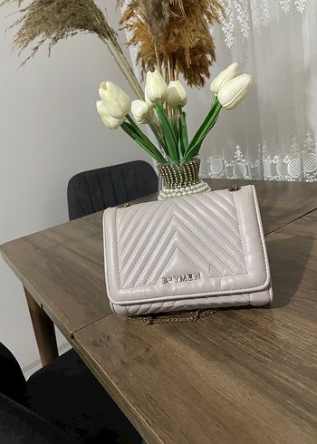 Zincir Detaylı Beyaz Bohem Kadın Çanta - Görsel 2