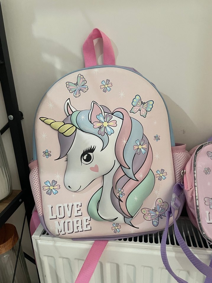 Pembe Unicorn Desenli Çocuk Çantası - Görsel 3