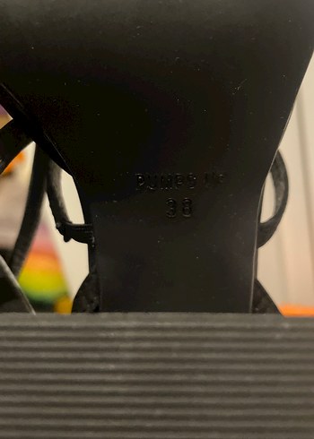 Siyah Yılan Desenli Platform Topuklu Sandalet - Görsel 4