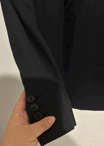 Düğmeli Siyah Erkek Takım Ceketi - Görsel 2