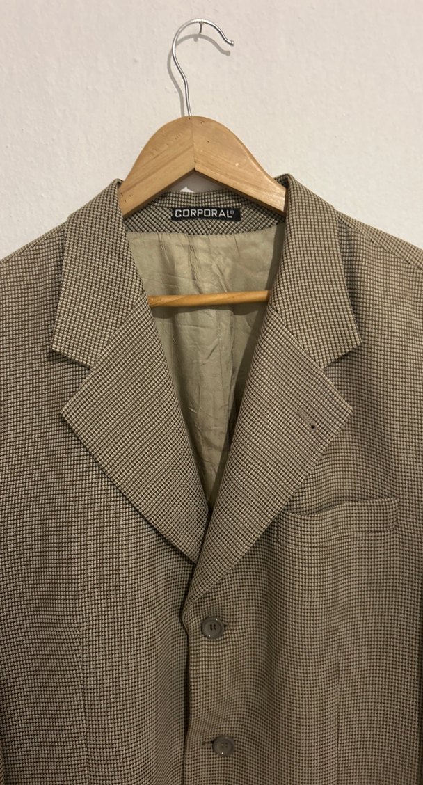 Bej Düğmeli Erkek Ceket - Görsel 2