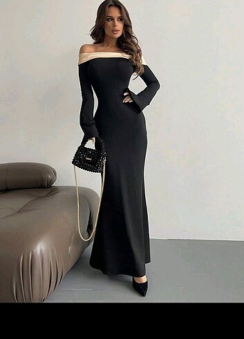 Shein omuz acik elbise