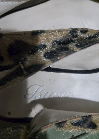 37 Beden Kız Çocuk Leopar Desenli Tüylü Babet