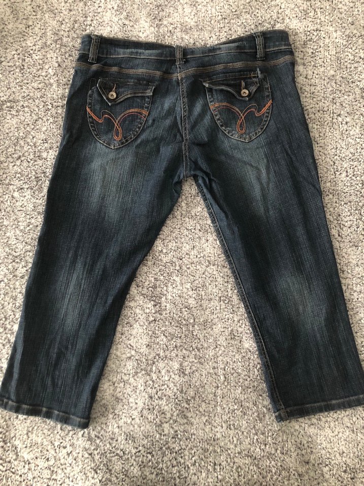 y2k vintage unisex kapri jeans - Görsel 4
