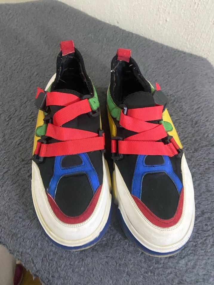 Renkli Kadın Spor Ayakkabı Platform Topuklu - Görsel 2