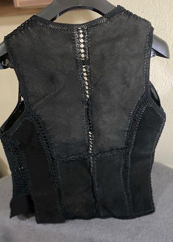 Siyah Süet Düğmeli Gotik Yelek - Görsel 2
