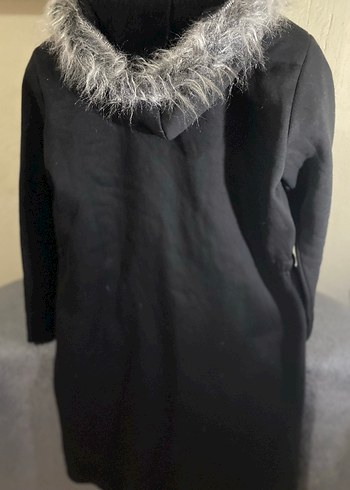 Siyah Uzun Peluş Kürklü  ceket - Görsel 2