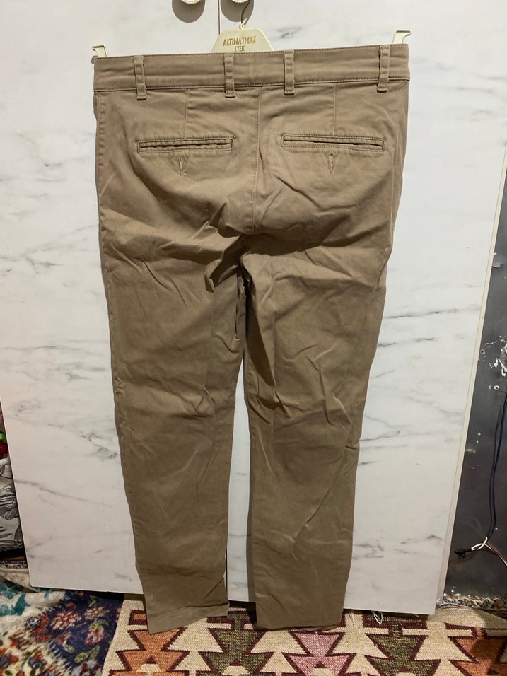 Bej Regular Fit Keten Erkek Pantolon - Görsel 2