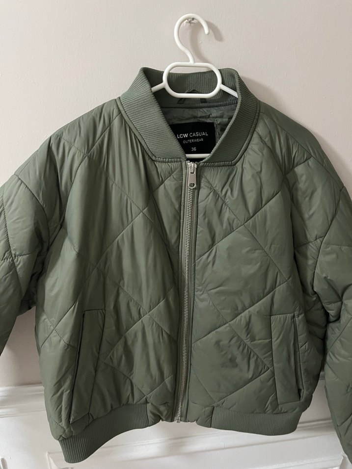 Fermuarlı Haki Kadın Ceket - Görsel 2