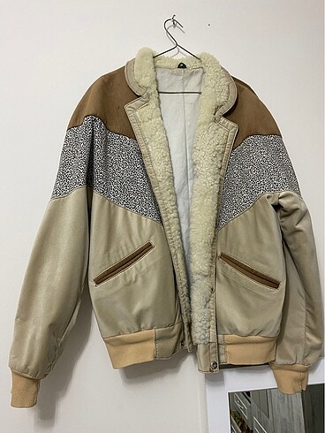 Vintage leopar geçişli ceket