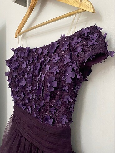 Mor mini elbise - Görsel 3