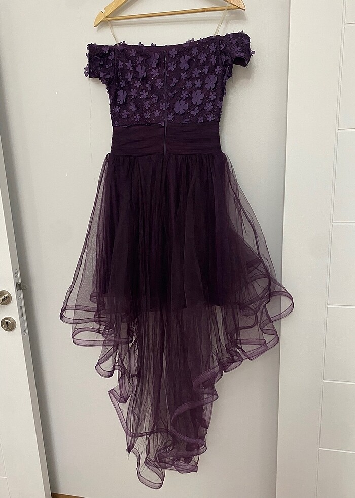 Mor mini elbise - Görsel 5